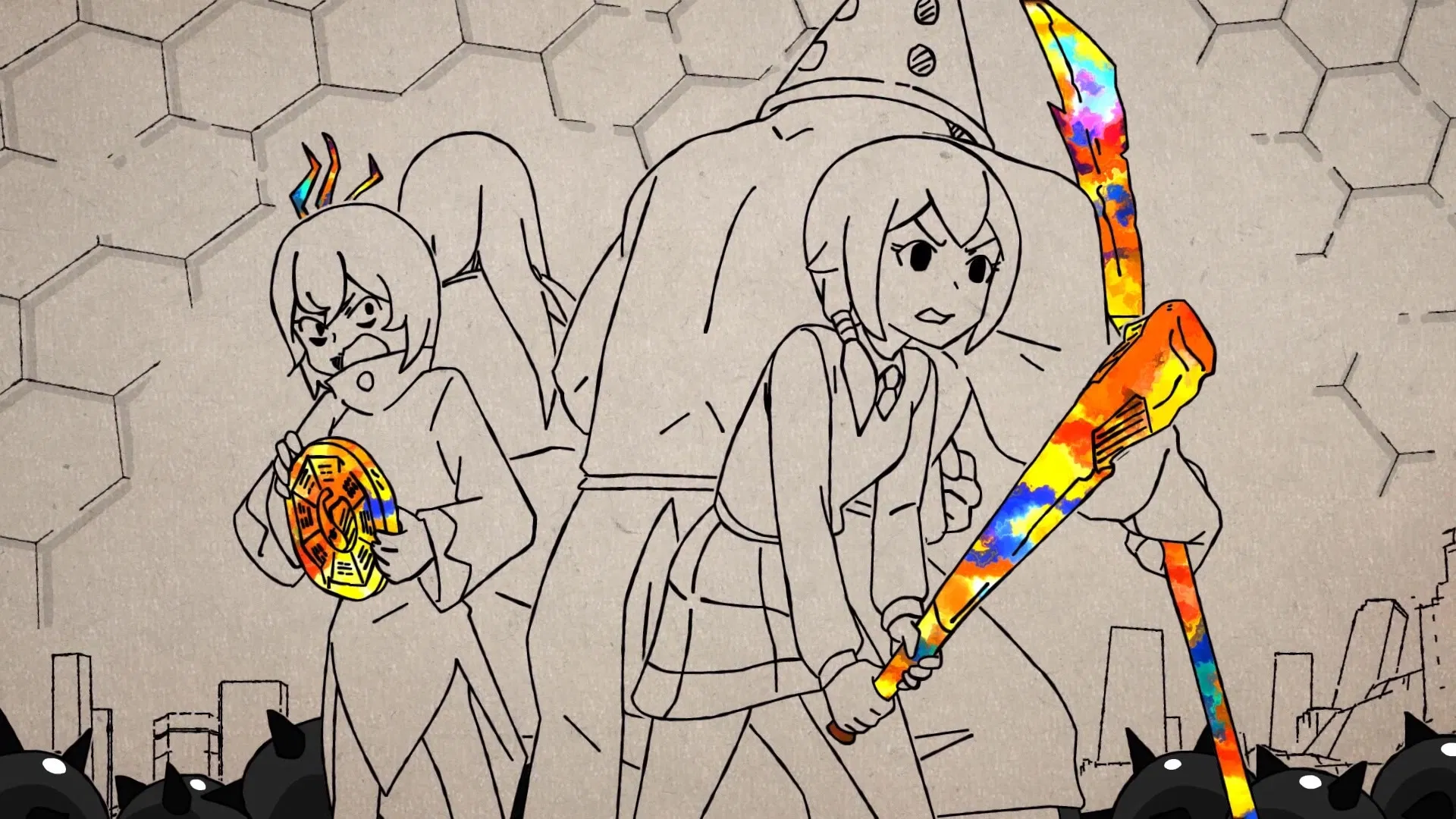 Персонажи в клетке